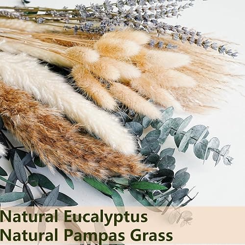 Green Pampas Grass Boho Bouquet – Exquisite Lavender and Eucalyptus Dried Flower Arrangements for Western Boho Decor – Rustic Flowers for Your Bohemian Home, Bedroom, and Wedding Table Décor thumbnail 5