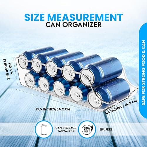 Utopia Kitchen Soda Can Organizer and Dispenser for Refrigerator/Pantry - Durable Can Storage Organizer Fridge & Kitchen Organization - (Clear, Set of 2) thumbnail 2