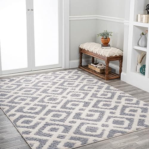 JONATHAN Y Trellis High-Low Cream/Gray Indoor Area Rug 4X6 ft, Astrid Retro for Living Room, Bedroom, Kitchen, Office, Easy-Cleaning, High Traffic, Pet-Friendly, Non-Shedding SNT103B-4 thumbnail 3