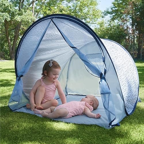 Babymoov Anti-UV Blue Waves Tent UPF 50+ Sun Protection with Pop Up System for Easy Use & Transport (Summer 2024 Edition) - Blue Waves thumbnail 3