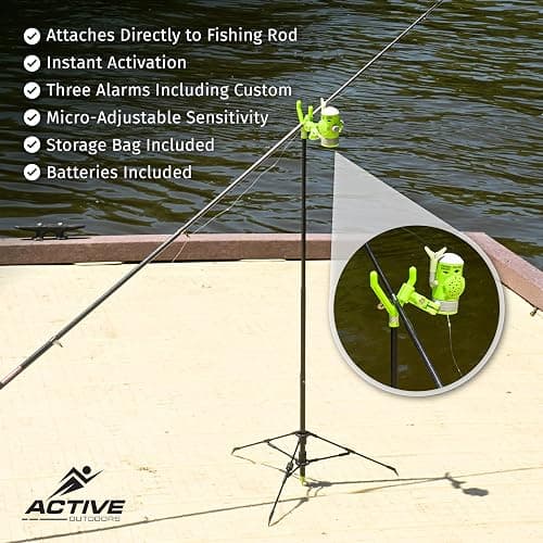 FISHIN' STIX Ready to Fish Kit - Includes 30" Rod Holder, All Terrain Stand Tripod and Bite Alarm thumbnail 4