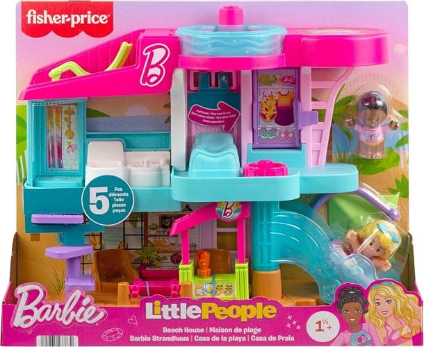 Fisher-Price Little People Toddler Toy Barbie Beach House Playset, Figures and Accessories for Preschool Pretend Play Kids Ages 18+ Months thumbnail 6