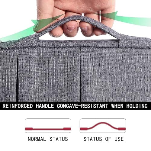 Voova Laptop Sleeve Carrying Case 14 15 Inch Compatible with MacBook Air 15 M2/M3/M4 2022-2025, MacBook Pro 15, Hp Chromebook 14, Waterproof Slim Computer Cover Bag,Grey thumbnail 7