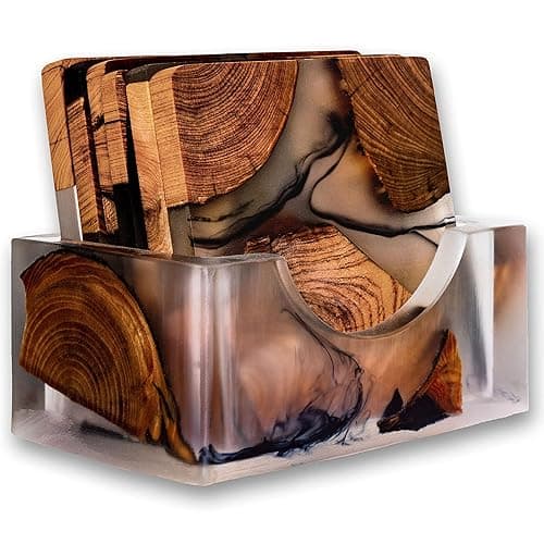 Avocrafts Wooden Epoxy Coasters Set