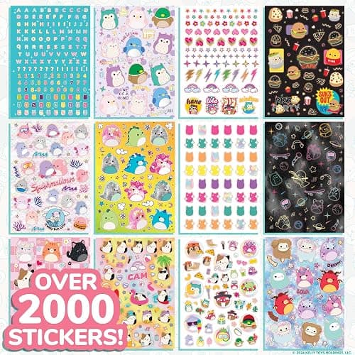 Original Squishmallows 2000+ One of a Kind Sticker Book, 43 Sticker Sheets, Kawaii Squishmallows Stickers for Water Bottle, Notebooks, Party Favor Bags, Cute Stickers & Sticker Books for Kids Ages 4-8 thumbnail 4