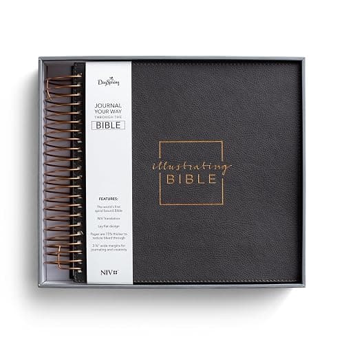 Illustrating Bible NIV - Spiral Bound Bible Journal, Dark Gray J3482 (8 Point Font) thumbnail 8