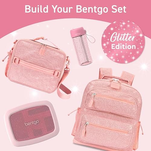 Bentgo Kids Water Bottle - Leak-Proof, Durable Tritan, BPA-Free 15 oz. Cup for Kids/Toddlers Ages 3+, Bite & Sip Spout, Carrying Handle, & Dishwasher Safe for School (Glitter Edition - Petal Pink) thumbnail 8