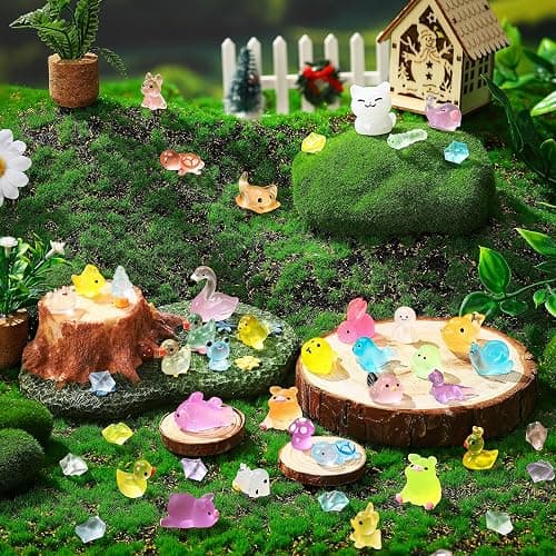 Seenelling 240 Pcs Mini Resin Animals Tiny Resin Animals Bulk Glow in The Dark Miniature Figures for Micro Garden Landscape Ornaments Dollhouse Crafts Accessories(Various Style) thumbnail 2