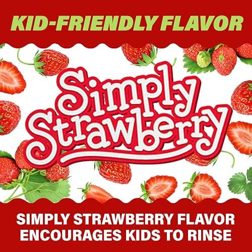 ACT Kids Anticavity Fluoride Mouthwash, Sugar & Alcohol Free Mouth Rinse Strengthens Teeth, Simply Strawberry, 16.9 fl. oz.(Pack of 3) thumbnail 4