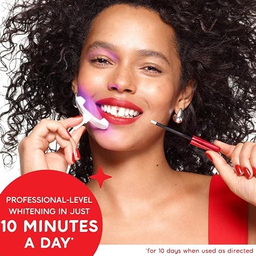 Colgate Optic White ComfortFit LED Teeth Whitening Kit, Hydrogen Peroxide Teeth Whitening Gel Kit, Helps Remove 10 Years of Stains, Enamel Safe, Includes Whitening Pen and Flexible LED Light thumbnail 3