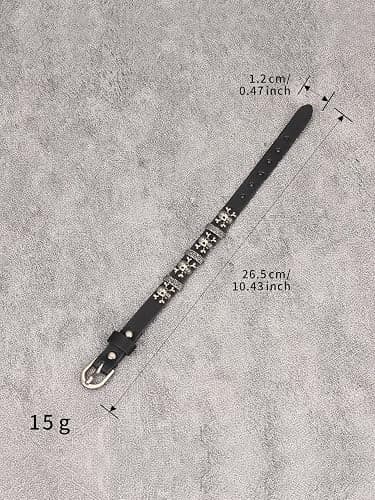 Jeilwiy Punk Leather Wristbands for Men Bracelets Handmade Wide Cuff Bangle Braided Jewelry Black Brown Adjustable - Punk Father's Gifts thumbnail 7