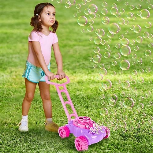 ArtCreativity Bubble Lawn Mower for Toddlers, Kids Bubble Machine for 2-Year-Old Girl Gifts, Easter Basket Stuffers for Kids, Push Toys for Toddlers Age 2 3+ Birthday Easter Gifts for Preschool Girls thumbnail 4