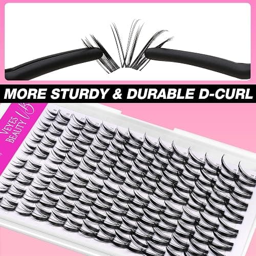 VEYESBEAUTY Lash Clusters Kit Eyelashes Lash Clusters Bunny 8-18mm | Eye-Catching Series Kit Mixed Length Bond and Seal Waterproof DIY Lash Tweezers thumbnail 4