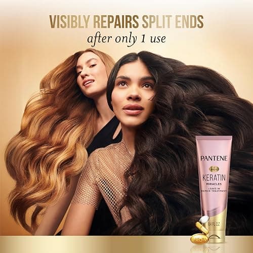Pantene Keratin Leave-In Conditioner with Argan Oil, Protein Treatment for Dry, Damaged & Color-Treated Hair, Repairs Split Ends & Protects from Damage, Formaldehyde-Free, 8.4 Fl Oz thumbnail 7