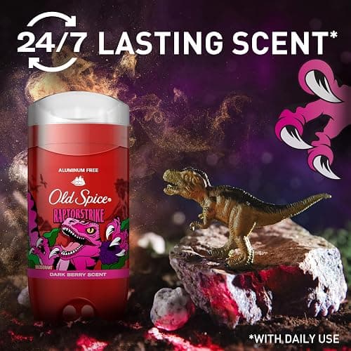 Old Spice Aluminum Free Deodorant for Men, 24/7 Freshness, Long Lasting Protection Legendary Fragrance, Raptorstrike, Dark Berry Scent, 85g thumbnail 8