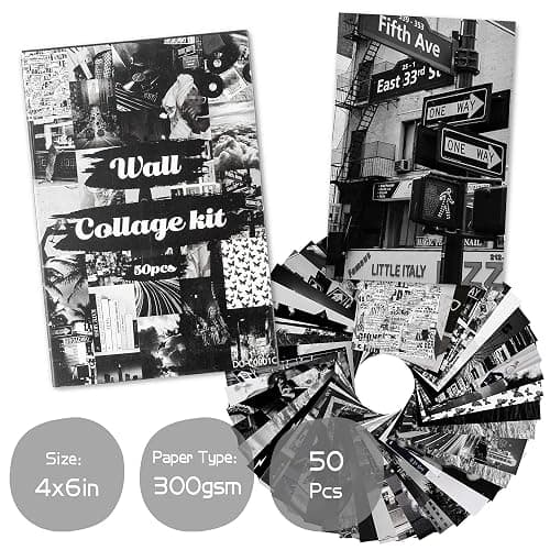 CY2SIDE 50 Aesthetic Black and White Pictures for Wall Collage Chic Collage Printing Set Room Decoration for Vintage Wall Art Prints for Room Photo Display thumbnail 4
