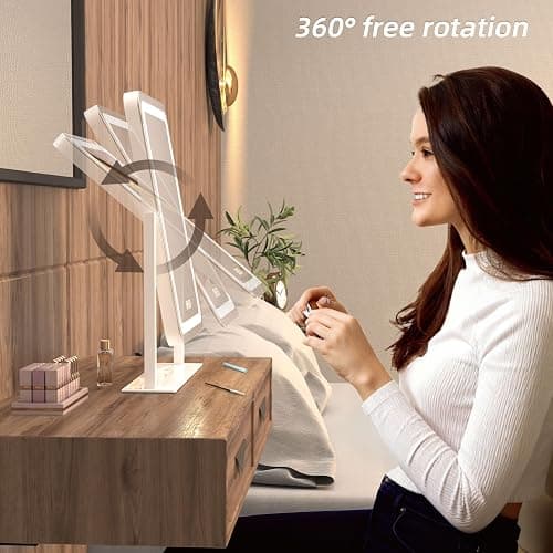 Vanity Mirror with Lights,13.1"×16.7"LED Makeup Mirror,Lighted Makeup Mirror with Lights, Smart Touch Control Dimmable 3 Modes Light, Lighted Up Mirror for Makeup Desk, Bedroom, Dressing Room thumbnail 5