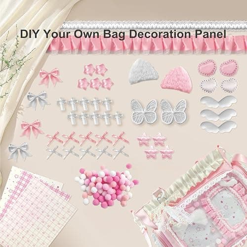 KJEYOB Ita Bag,DIY Clear Pin Display Bag with Insert and Accessories,Anime Kawaii Ita Crossbody Purse,Women Y2K Shoulder Bags thumbnail 6