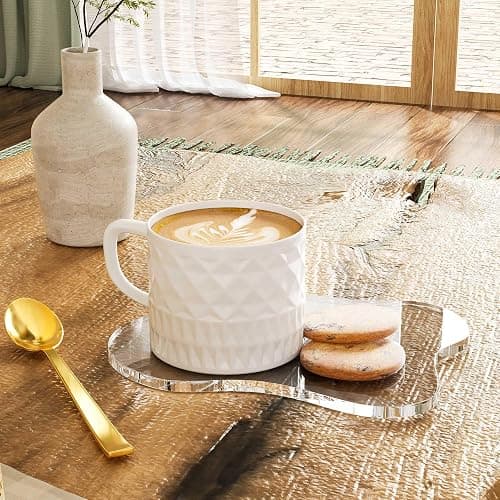Leadiy Acrylic Coaster Decorative Plates, Irregular Bar Drink Coaster, Clear Cloud Shape Coffee Cup Coaster, Perfect for Tabletop Protection and Accessories Display.(Clear) thumbnail 7