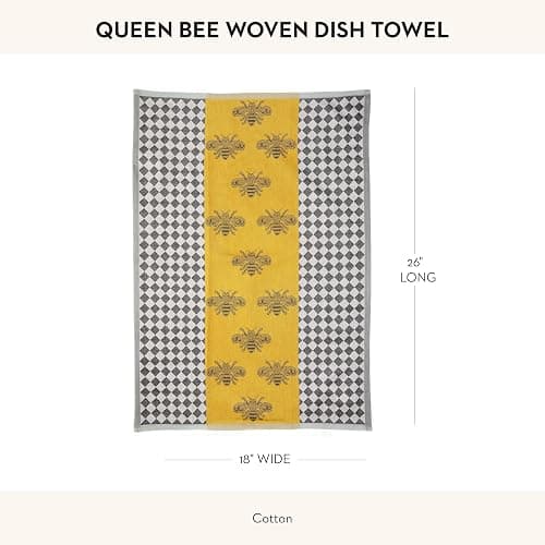 MACKENZIE-CHILDS Cotton Dish Towel, Cute Decorative Kitchen Dish Towel for Cleaning and Home Decor, Queen Bee Woven thumbnail 2