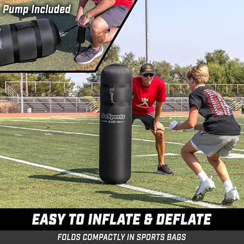 GoSports Inflatable Football Tackling Dummy - Blocking Pad Training Equipment for Football Practice - 4.25 ft Tall thumbnail 5