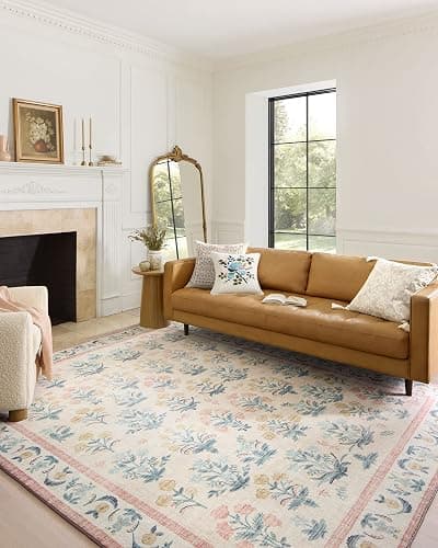 Loloi Rifle Paper Co. Eden Collection EDE-01 Mughal Rose Blush 2'-0" x 5'-0" Accent Rug feat. CloudPile™ - Image 1