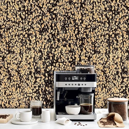 CanaanTree Peel and Stick Wallpaper, 16.5"x118.1", Self-Adhesive Liners, Mixed Real Cork and Coffee Grounds, Perfect for Countertop, Desk and Cabinets (Coffee Trail) thumbnail 4