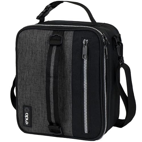 opux Insulated Lunch Box for Men Women Adult, Compact Lunch Bag for Kids Boy Girl Teen, Soft Lunch Cooler Bag for Work School, Leakproof Lunchbox Lunch Pail with Clip-on Buckle, Heather Charcoal - Image 1