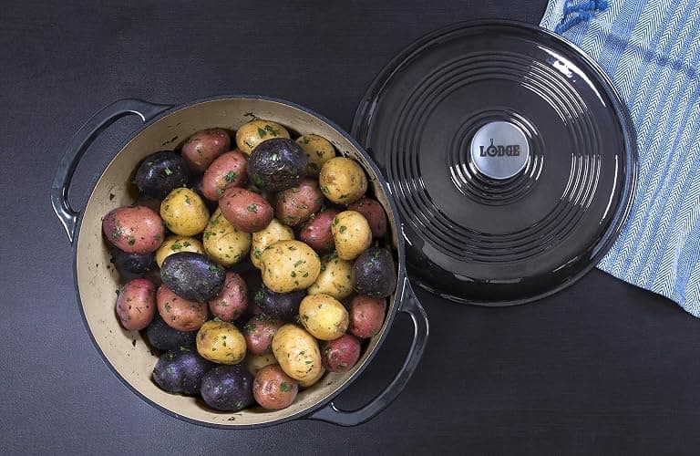Lodge Manufacturing Company EC6D18 Enameled Dutch Oven, 6 qt, Midnight Chrome thumbnail 2