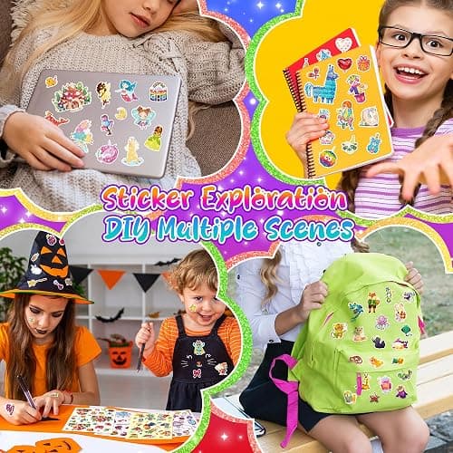 1000+ Holographic Stickers for Kids - 45 Different Sheets of 3 Themes Craft, Animal, Fairy Tale and Birthday Party, Kids Stickers for School Class Gift Wrap Decoration, Gift for Toddlers Boys and Girl thumbnail 6
