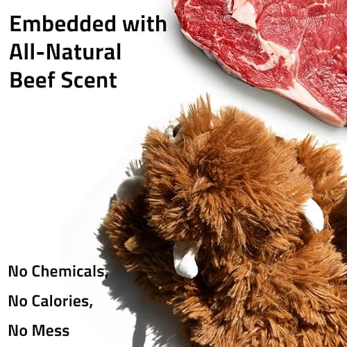 Playology Dog Toys | Plush Highland Cow Stuffed Animal | Beef Scented Jumbo Squeaky Toy | Plush Chew Toy for Large Dogs thumbnail 4