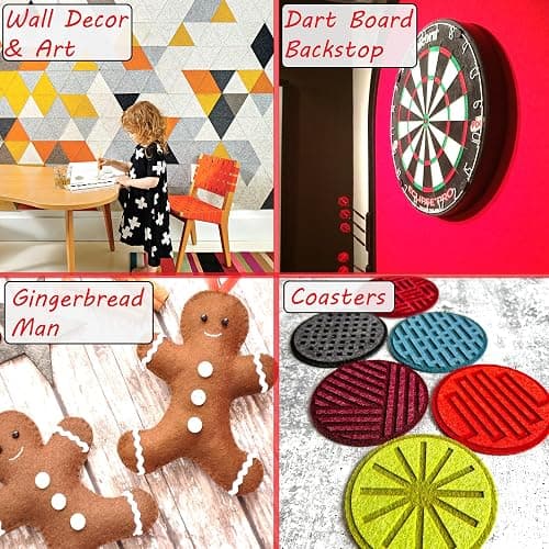Barcelonetta | Acrylic Felt Fabric | 72'' Inch Wide | 1.5mm Thick | DIY Arts & Crafts, Sewing, Cushion and Padding (White, 1 Yard) - Half Yard White thumbnail 5