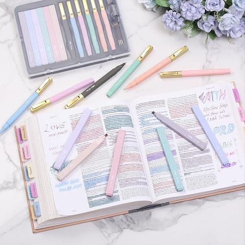 Mr. Pen- Aesthetic Highlighter and Gel Pen Set with Case, 12 Pack, Bible Highlighters & Cute Pens Refills With Soft Ink & Tip, No Bleed for Bible Study, Journaling, Planner, Notes, School Supplies thumbnail 5