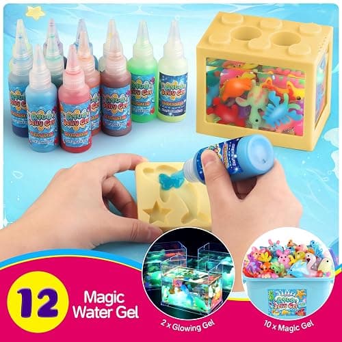 wookidel Aqua Fairy Water Gel Kit for Kid, Magic Water Elf Toy Kits with 12PCS Magic Gel and Animal Molds-Gift for Christmas,Birthday,New Year,Creative Art Craft Kit for Girls 6 7 8 10 Year Old thumbnail 3