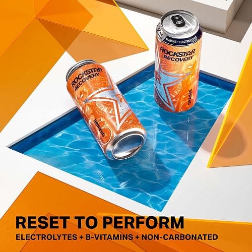 Rockstar Energy Drink with Caffeine Taurine and Electrolytes, Recovery Lemonade, 16oz (12 Pack) (Packaging May Vary) thumbnail 5