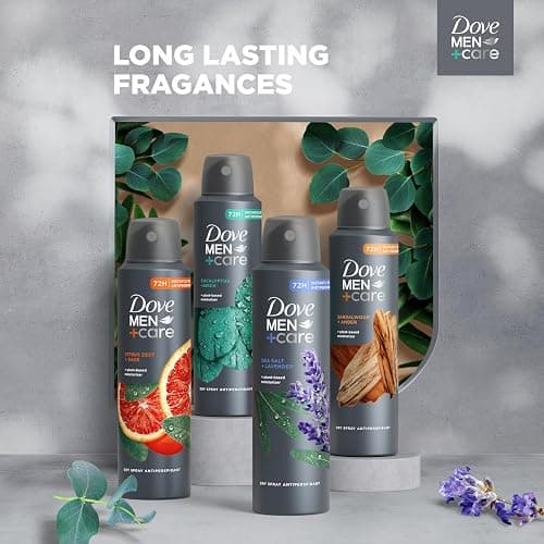 DOVE MEN + CARE Dry Spray Antiperspirant Coastal Cedar 3.8 oz 4 Count | 72 Hour Protection with a Plant-Based Moisturizer thumbnail 2