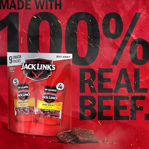 Jack Link's Beef Jerky Variety Pack - Original and Teriyaki - (9 Pack) 1.25 oz Bag - Ready to Eat Protein Snacks - 13g Protein per Serving - Made with 100% Real Beef thumbnail 4