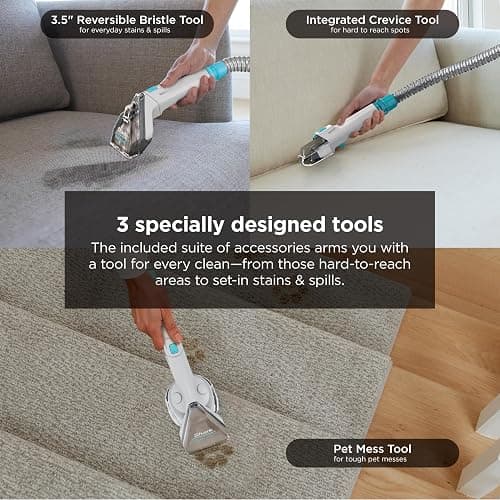 Shark StainStriker Portable Carpet/Upholstery Cleaner, 3 Tools, PX201 | For Carpet, Upholstery & Area Rugs, Stain & Odor Remover, Deep Clean Pro & OXY Formulas, 3.5" Stain, Crevice & Pet Mess Tools thumbnail 6