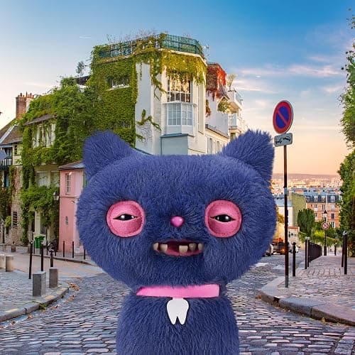 Fuggler Alley Cats 9-Inch Plush Toy (Cheezee) Grey by ZURU – Funny Ugly Monster Stuffed Animal with Human-Like Teeth, Collectible Plush for Kids, Tweens, Teens, Adults & Cat-Loving Weirdos thumbnail 2