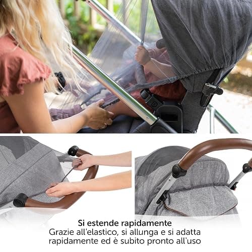 Zamboo Zanzariera Passeggino Universale – Grigio Nero | Rete a maglia fine | Pieghevole e lavabile | Universale per carrozzine e passeggini | Robusta thumbnail 4