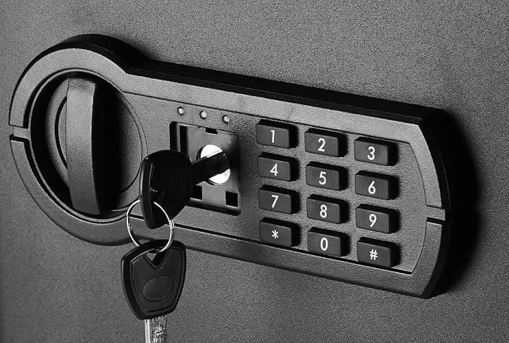 Amazon Basics Steel Home Security Electronic Safe with Programmable Keypad Lock for Documents, Jewelry, Valuables, 1.8 Cubic Feet, Black, 13.8"W x 13"D x 19.7"H thumbnail 8