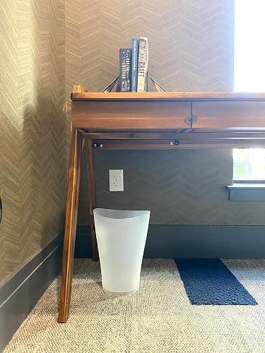 Rubbermaid Spa Works Compact Contemporary Style 9 Quart Indoor Open Vanity Home Trash Container White thumbnail 8