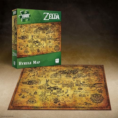 The Legend of Zelda Hyrule Map 1,000 Piece Jigsaw Puzzle | Collectible Puzzle Featuring Stylized Hyrule Map from The Legend of Zelda Video Games | Officially Licensed Nintendo Merchandise thumbnail 8