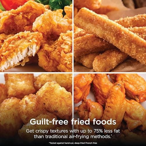 Ninja Air Fryer | 5 QT Capacity fit up to 4lbs of Fries | 5-in-1 Air Fry, Bake, Roast, Reheat, & Dehydrate | 400°F | Air Crisp Technology | 1750 Watts | Nonstick Basket & Crisper Plate | Grey | AF142 thumbnail 8