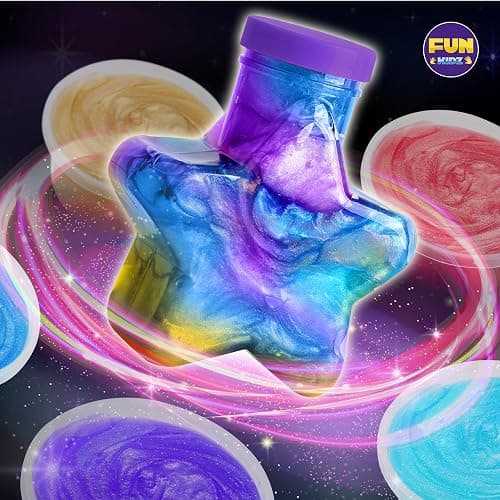 Toy Galaxy Slime Kit for Boys Girls 10-12, FunKidz Ultimate Metallic Slime Making Kit for Kids Ages 8-10 D.I.Y. Glow, Galactic, Fun Slime Gifts thumbnail 2