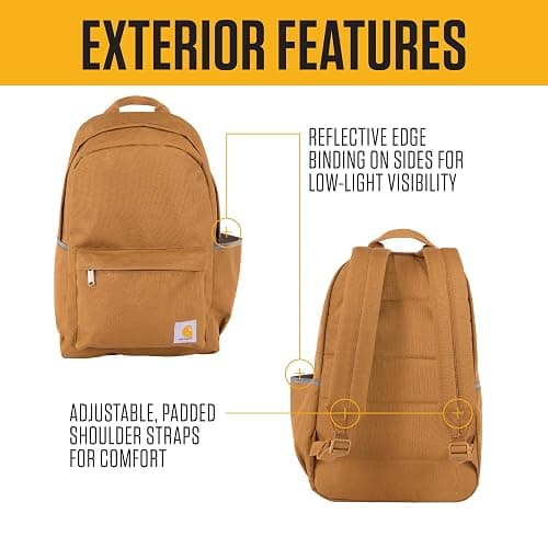Carhartt 21L Classic Laptop Backpack, Water-Resistant Pack W/ 15" Laptop Sleeve and Organizational Compartments, PFAS Free, Black thumbnail 4