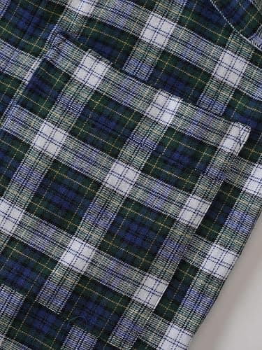 Latuza Men's Cotton Flannel Long Robe Full Length Plaid Bathrobe thumbnail 3