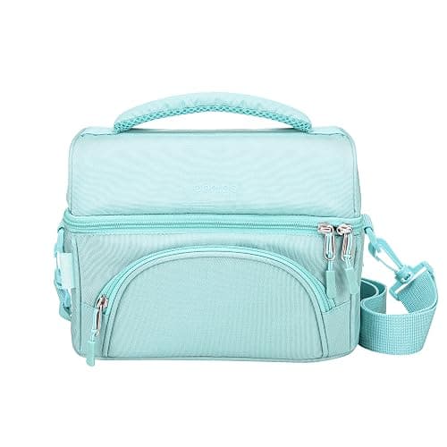 Bentgo Deluxe Lunch Bag - Durable and Insulated Lunch Tote with Zippered Outer Pocket, Internal Mesh Pocket, Padded & Adjustable Straps, & 2-Way Zippers - Fits Most Lunch Boxes (Coastal Aqua) - Image 1