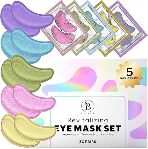 BLOOMORA Variety Under Eye Patches (30 Pairs) - Dark Circles & Puffy Eyes Care - Eye Care Mask for Refreshment - 5 Varieties - Image 1