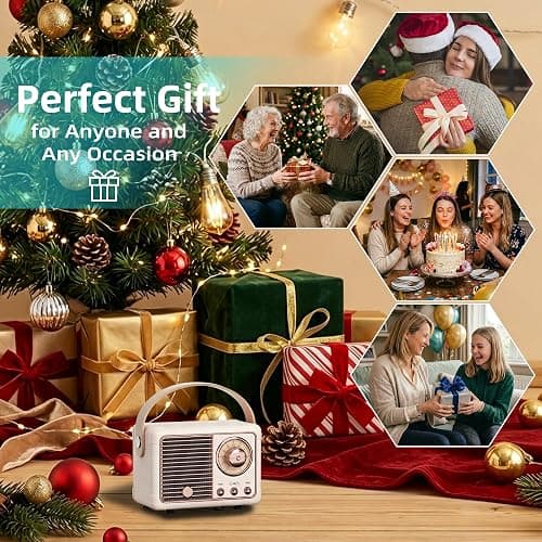 Baolira Retro Bluetooth Speaker, Vintage Decor, Birthday Gifts for Women | Small Portable Speaker, Vintage Bluetooth Speaker, Retro Home Decor, Office & Bedroom Decor, Gifts for Teen Girls and Women thumbnail 4